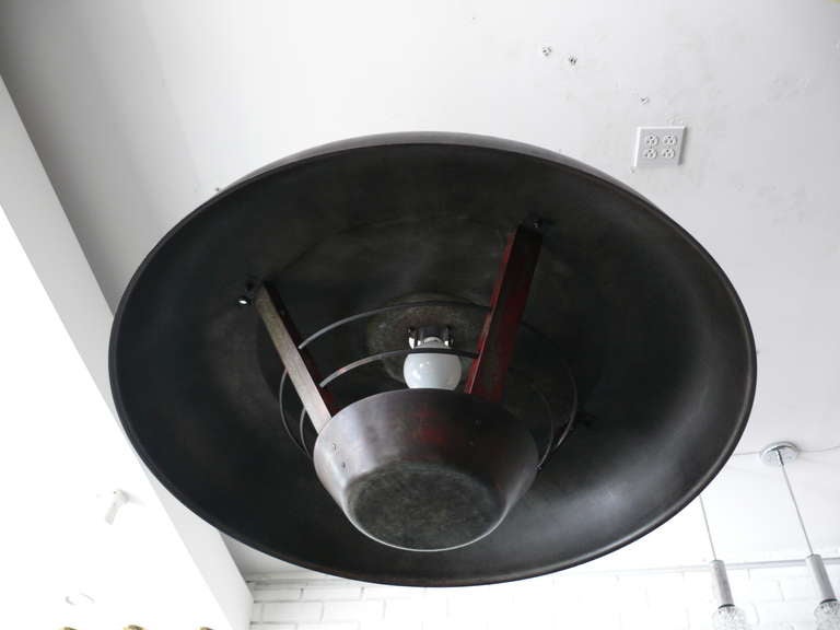 Large French Industrial Dome Light 3
