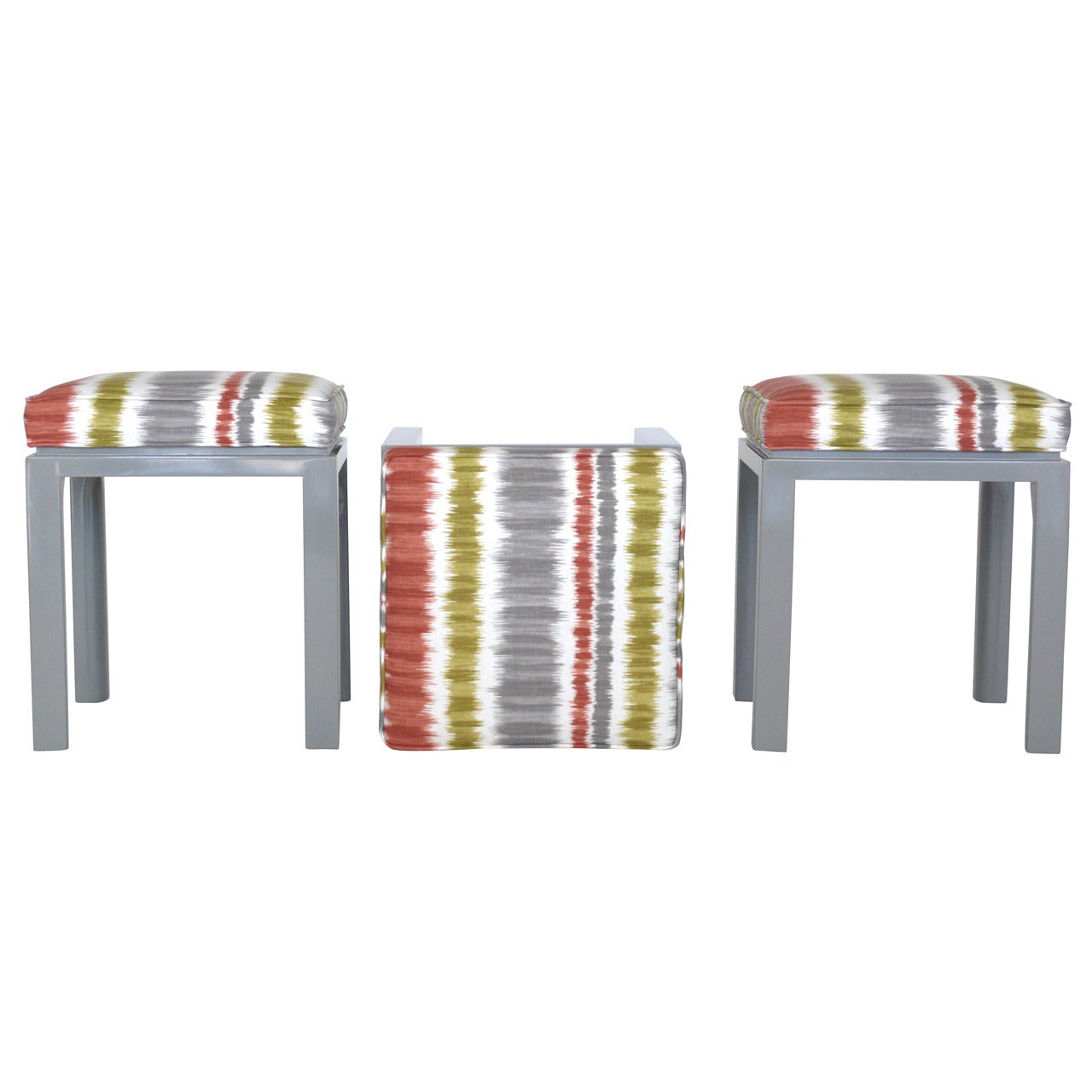 Set of 3 Square Stools by Harvey Probber