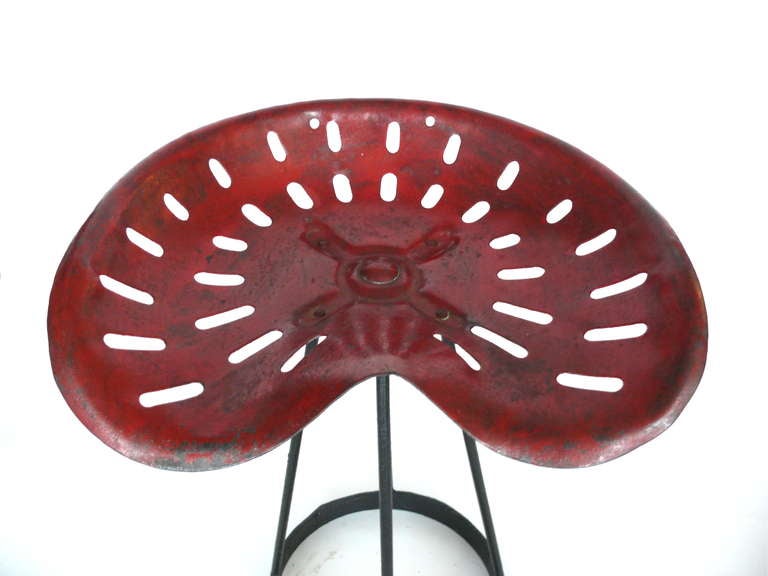 French Perforated Iron Stool 1