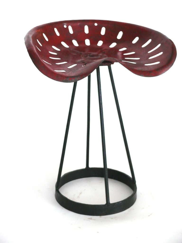 French Perforated Iron Stool 5