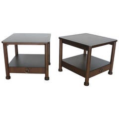Vintage Pair of Wood Side Tables for Baker