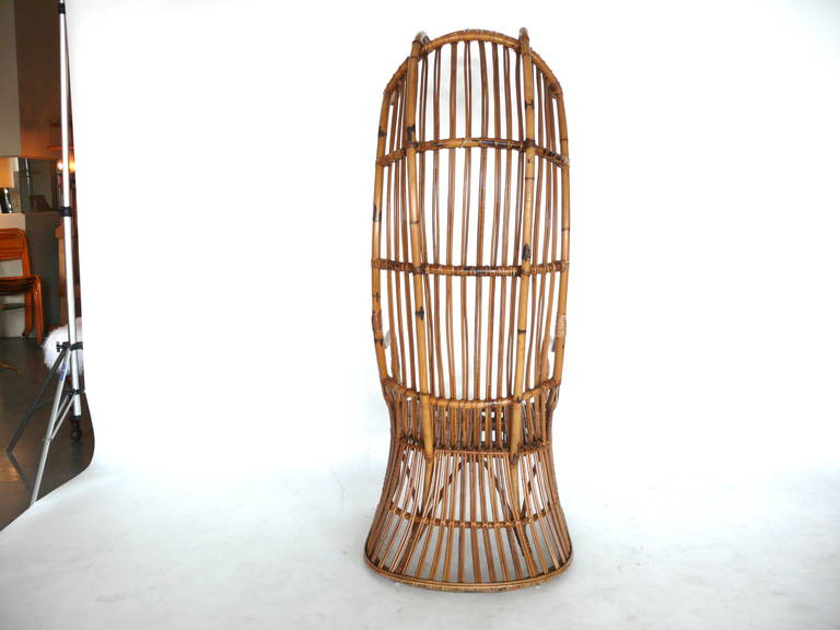 Late 20th Century Pair of Bamboo and Rattan Canopy Chairs