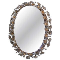 Italian Floral Crystal Mirror