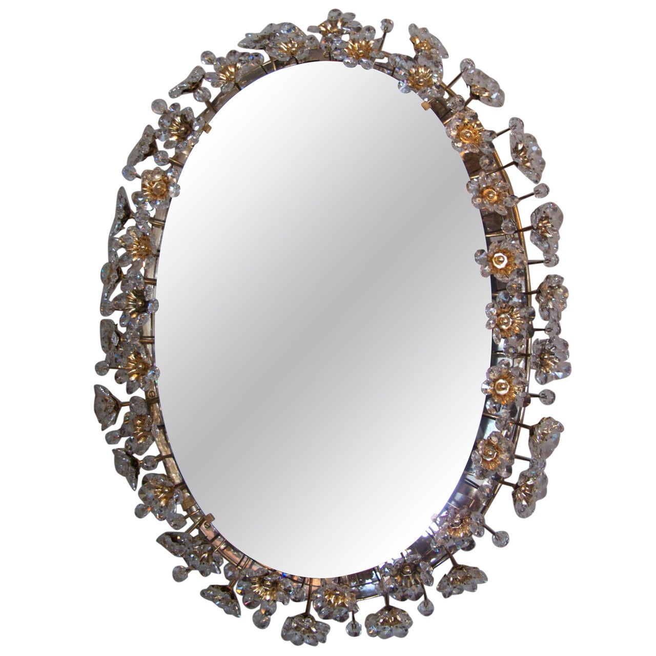 Italian Floral Crystal Mirror