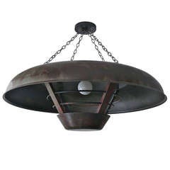 Large French Industrial Dome Light