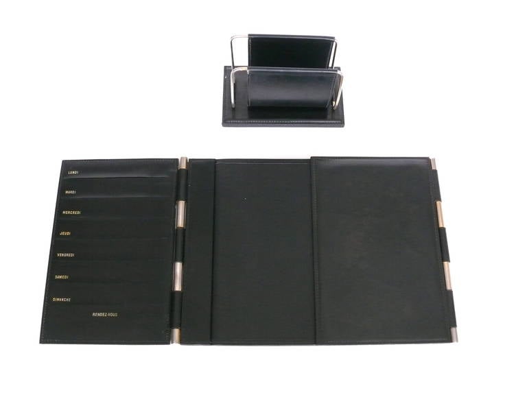 French Leather Desk Set