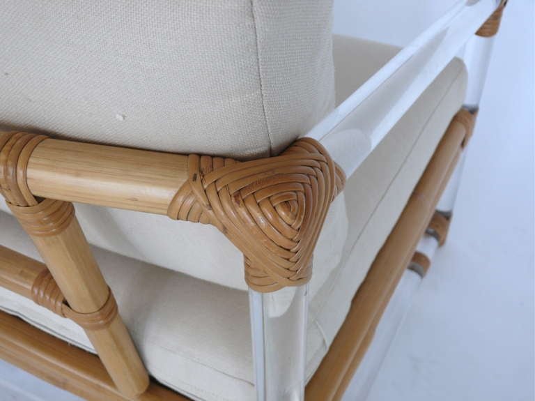 Lucite and Bamboo Club Chairs by McGuire for Four Seasons at 1stDibs