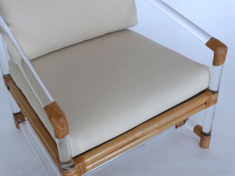 Lucite and Bamboo Club Chairs by McGuire for Four Seasons at 1stDibs