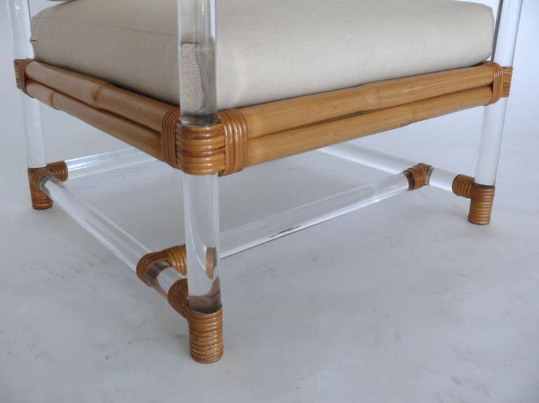 Lucite and Bamboo Club Chairs by McGuire for Four Seasons at 1stDibs