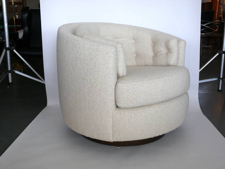 American Milo Baughman Style Swivel Chairs