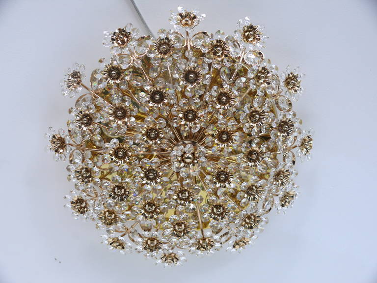 Austrian Large Palwa Floral Flush Mount, 1960s