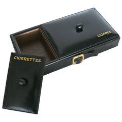 French Leather Cigarette and Cigar Box