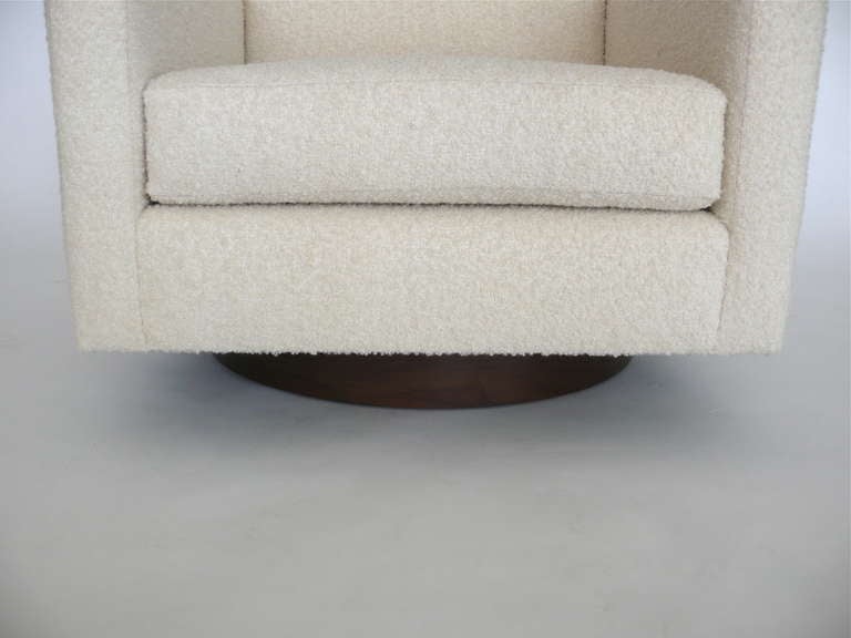 Sedie girevoli quadrate in lana Boucle in vendita 1