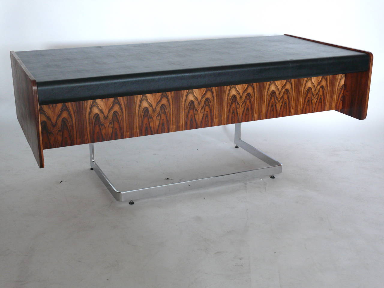 Canadian Rosewood and Chrome Desk by Ste. Marie & Laurent