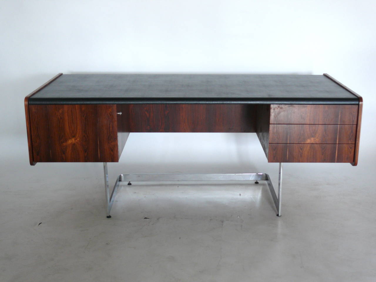 20th Century Rosewood and Chrome Desk by Ste. Marie & Laurent