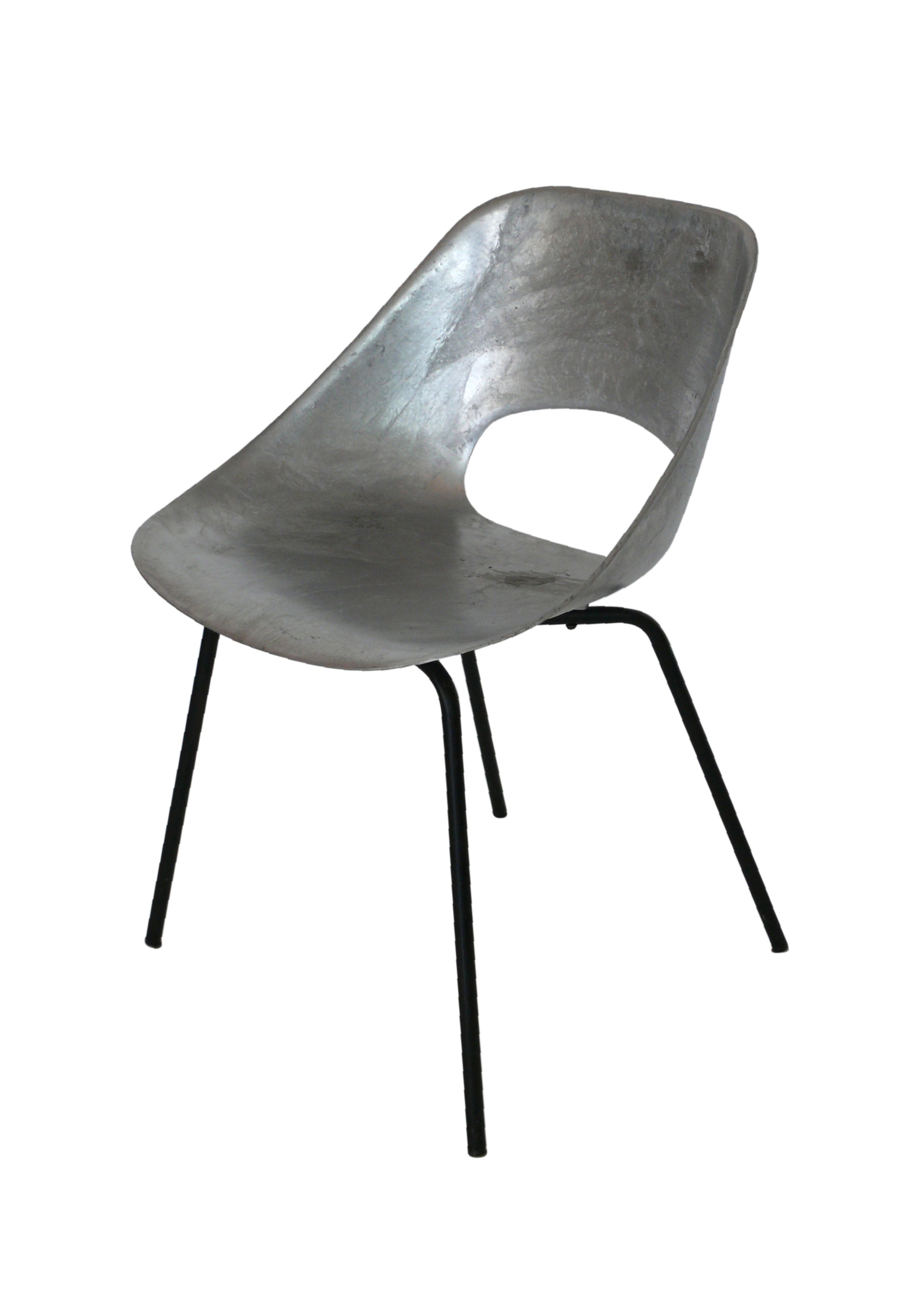 "Tonneau" Cast Aluminum Chair by Pierre Guariche
