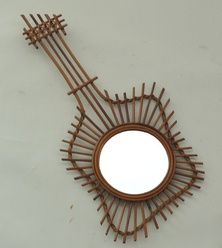 20th Century French Bamboo Sunburst  Mirrors