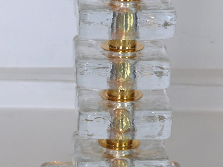 20th Century Glass and Brass Table Lamp by Bakalowits