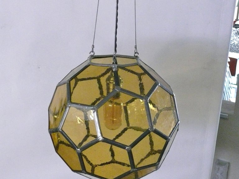hexagon glass pendant light