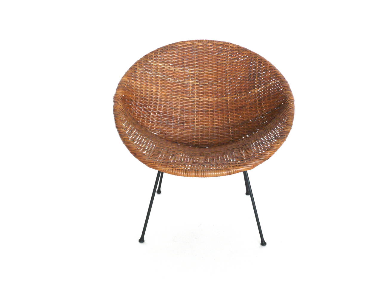 Wicker and Iron Scoop Chair 2