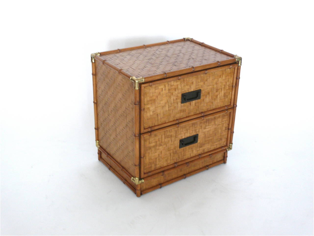 Brass and Bamboo Campaign Nightstands at 1stdibs