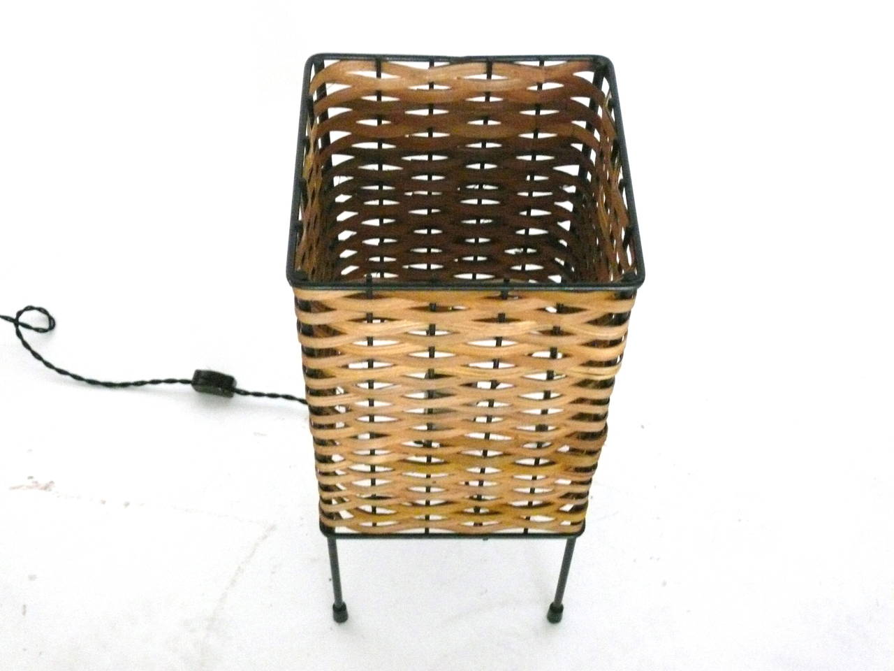 Wicker and Iron Table Lamps