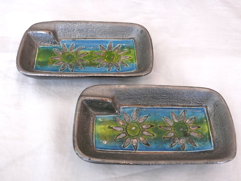 Italian Ceramic Box and Ashtrays by Bitossi 4