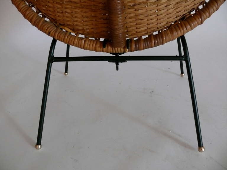 Woven Wicker and Iron Bucket Chairs by Calif Asian 1
