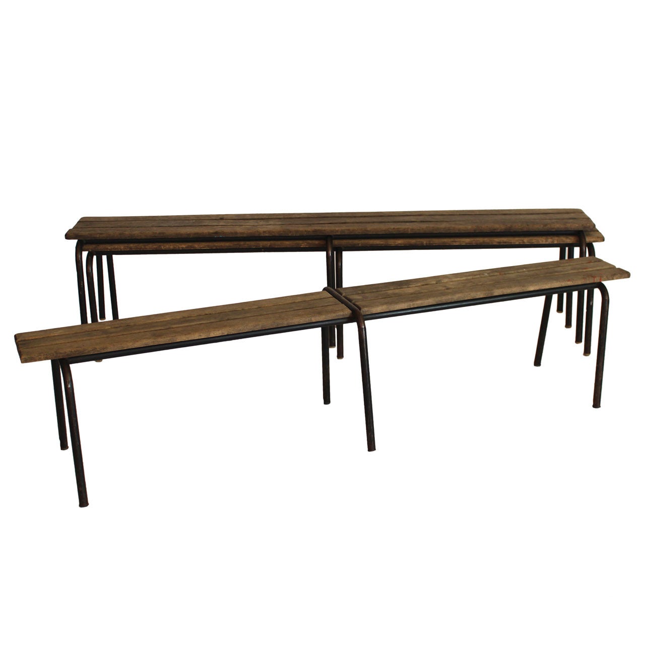 French Wood and Iron Bench