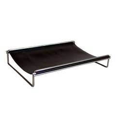 French Leather and Chrome Letter Tray