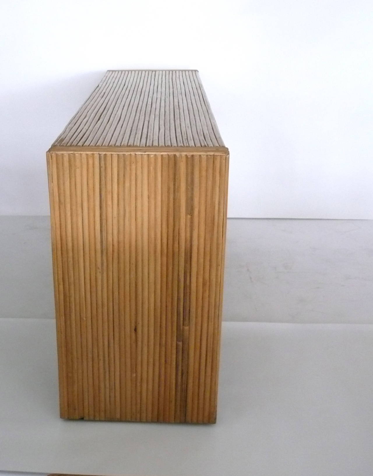 American Rattan Sideboard in the Style of Milo Baughman