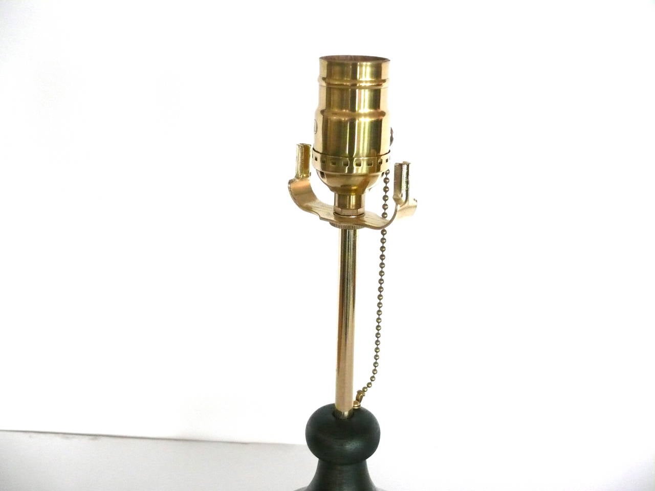 American Ebony and Brass Push Lamps
