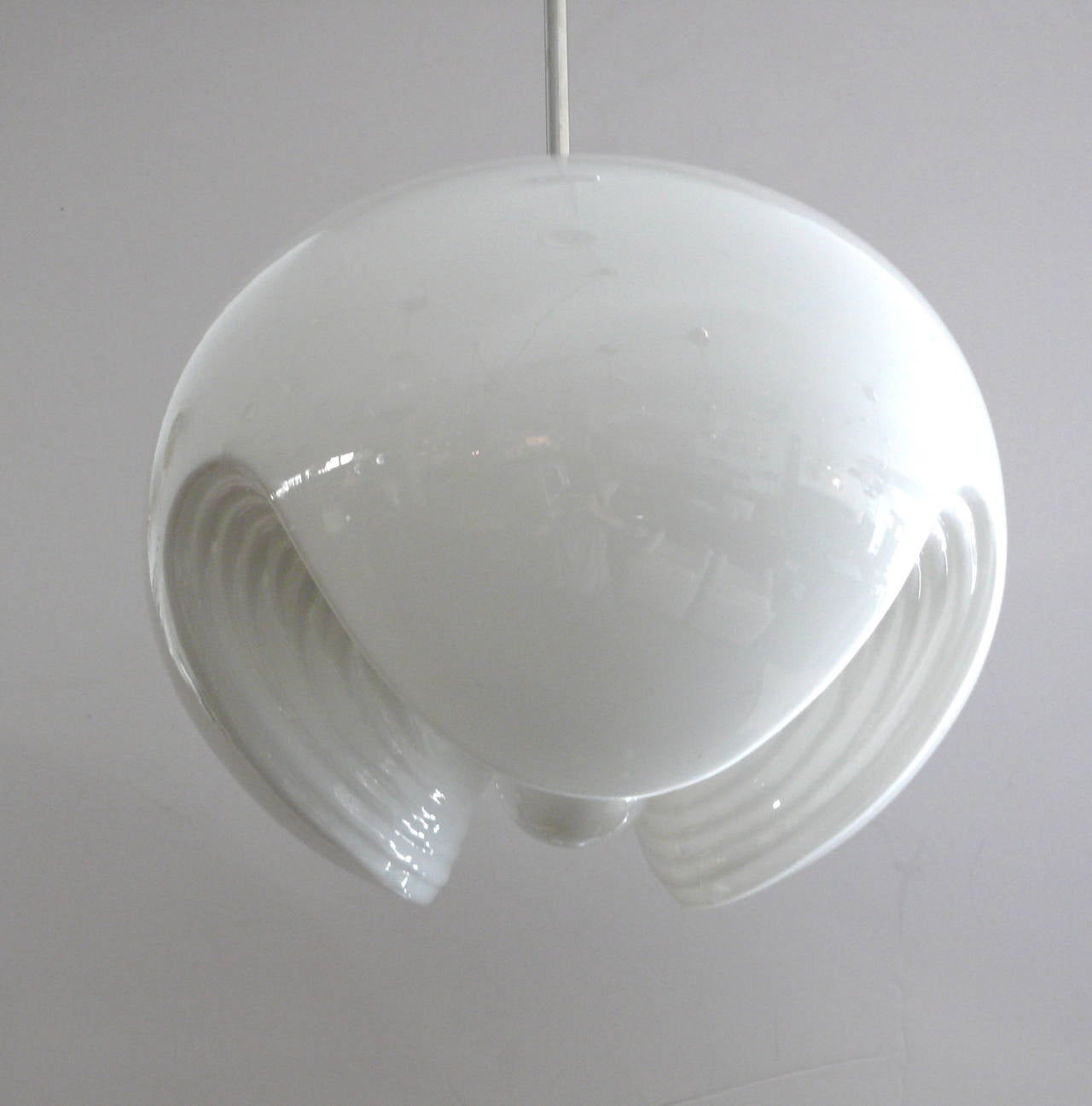 German Large Koch and Lowy Milk Glass Pendant For Sale