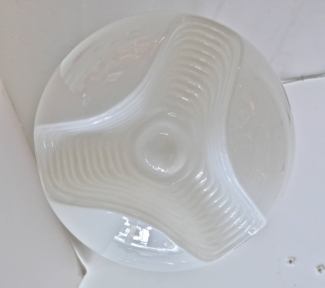 20th Century Large Koch and Lowy Milk Glass Pendant For Sale