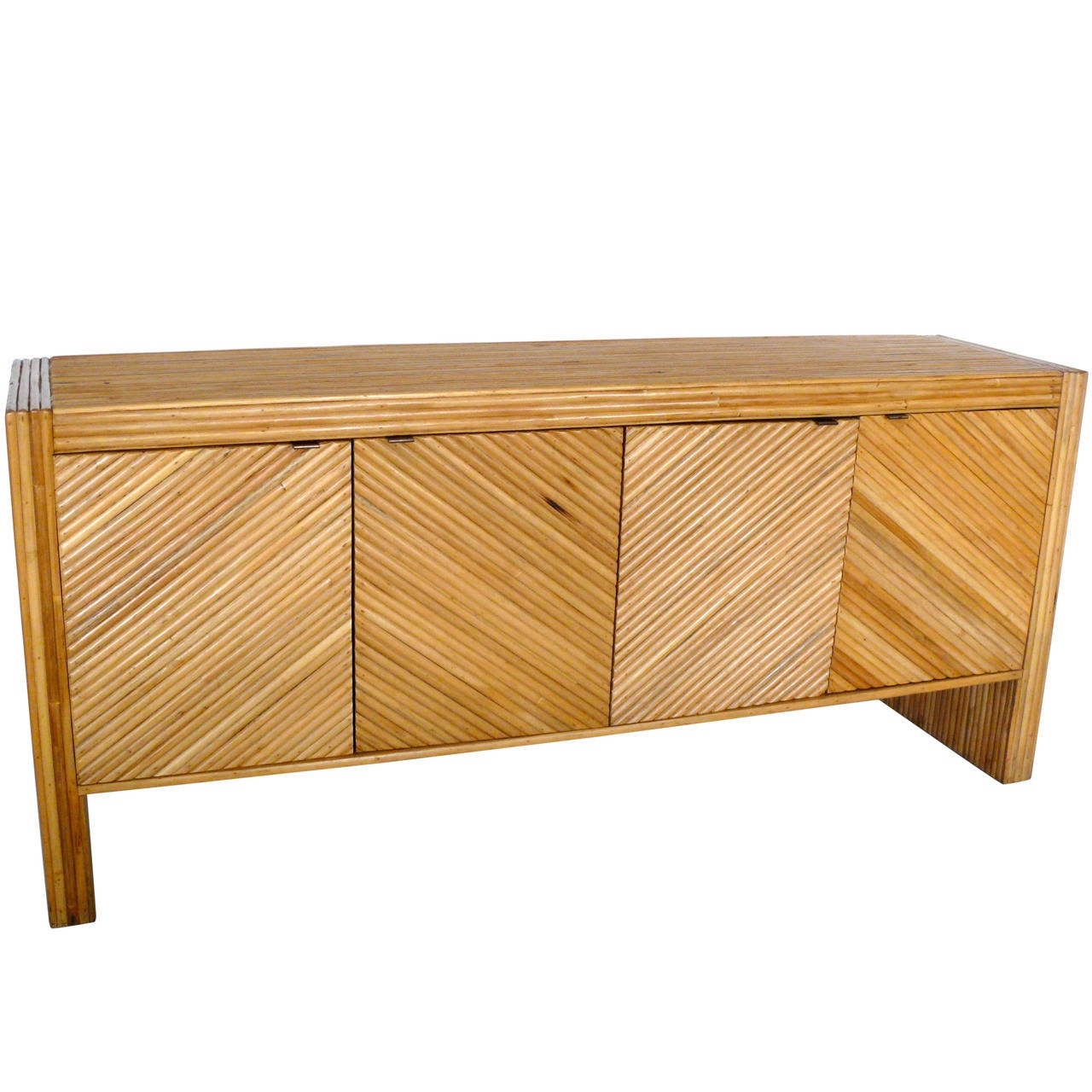 Rattan Sideboard in the Style of Milo Baughman at 1stDibs