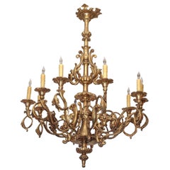 Italian Giltwood and Gesso Chandelier