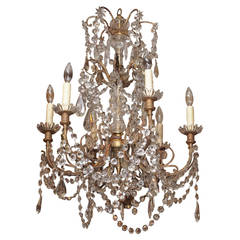 French Late 19th Century Bronze and Crystal Chandelier with Baccarat Crystals 2