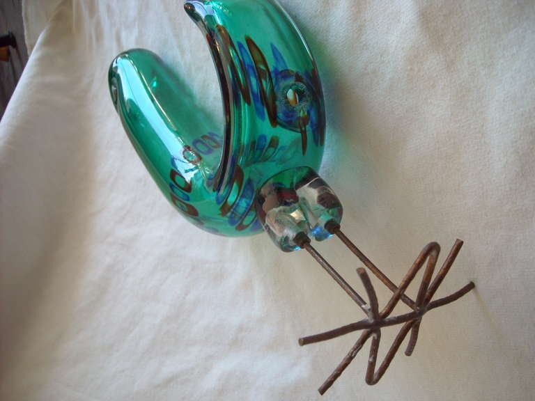 Vistosi Murano Pulcino Glass with Murrine Eyed Bird by Alessandro Pianon In Good Condition In Los Angeles, CA