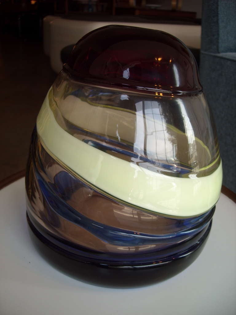 Mid-20th Century Luciano Gaspari Murano Glass Vase/Sculpture Sasso for Salviati - Signed