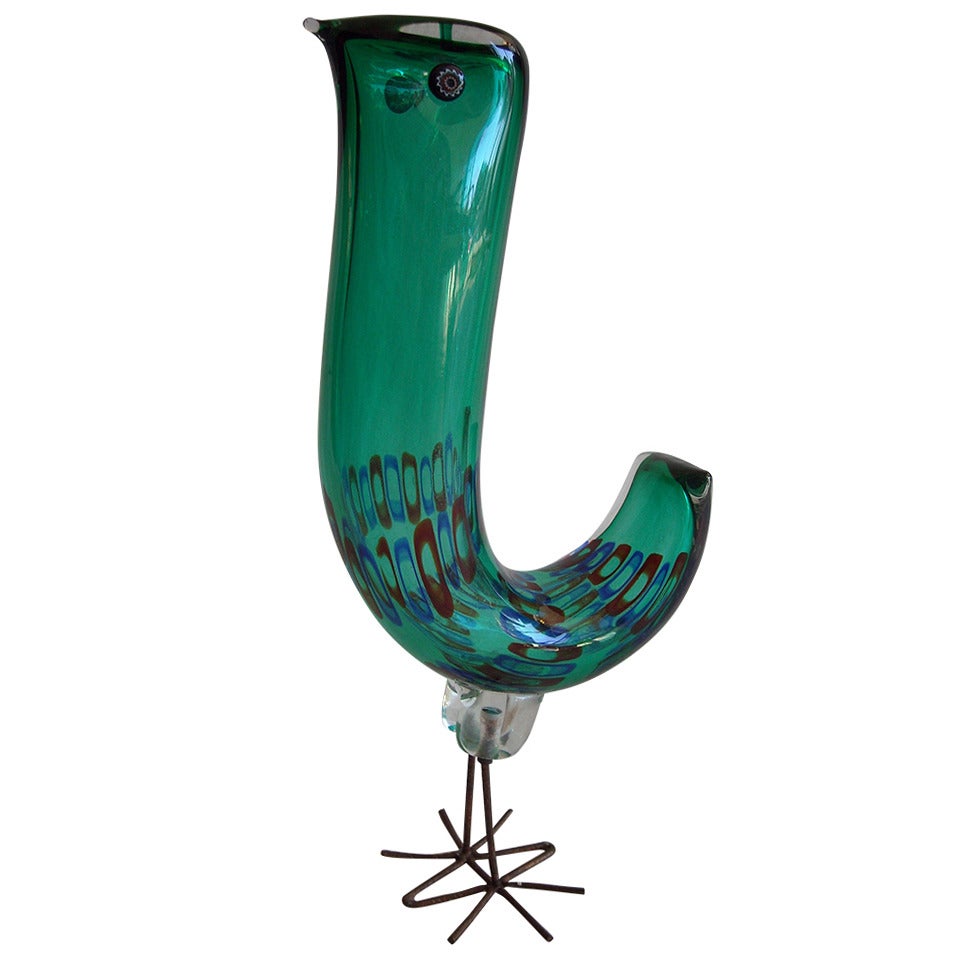 Vistosi Murano Pulcino Glass with Murrine Eyed Bird by Alessandro Pianon