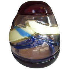 Luciano Gaspari Murano Glass Vase/Sculpture Sasso for Salviati - Signed