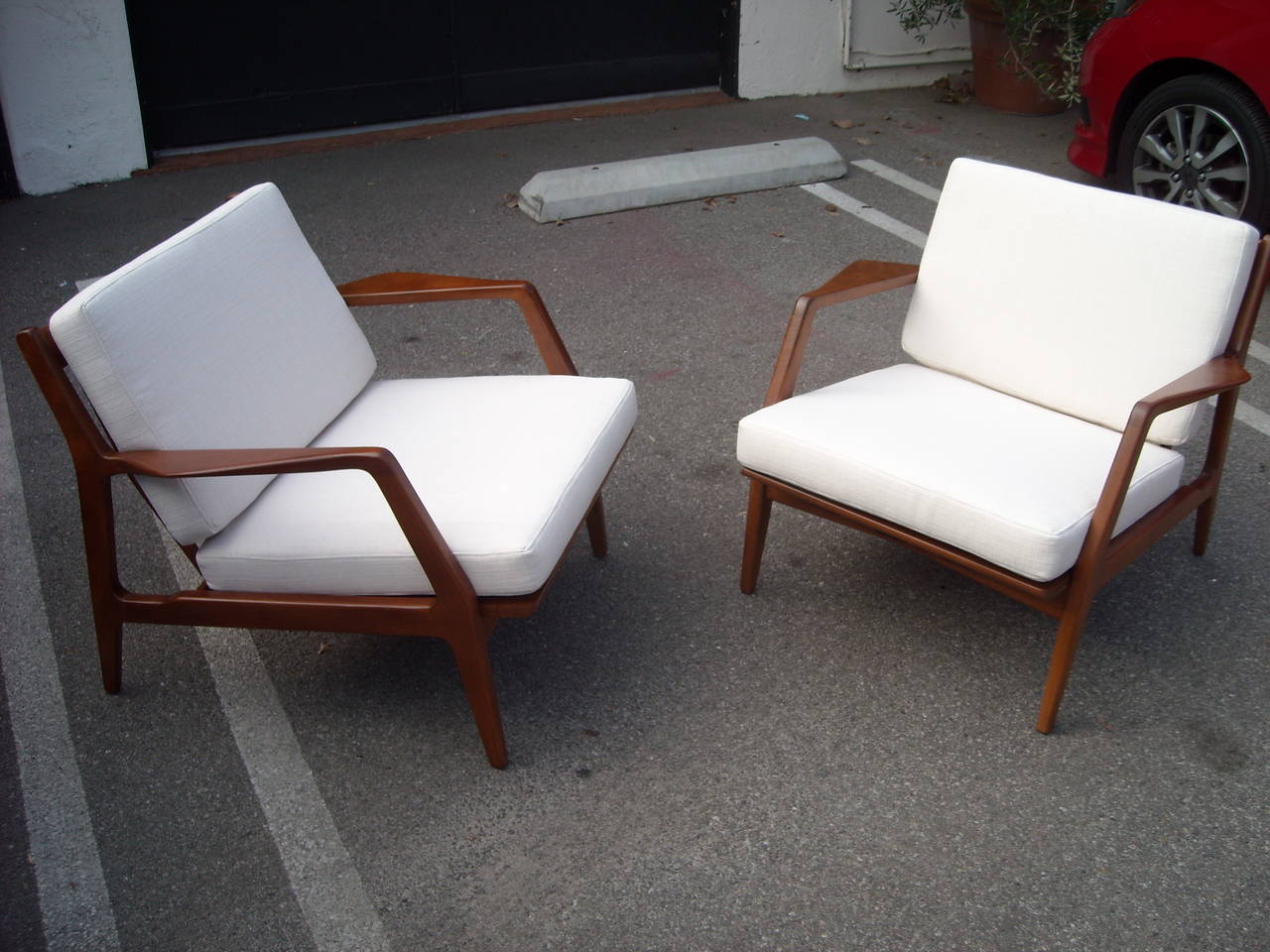 Mid-20th Century Ib Kofod-Larsen Denmark Mid-Century Pair of Lounge Armchairs