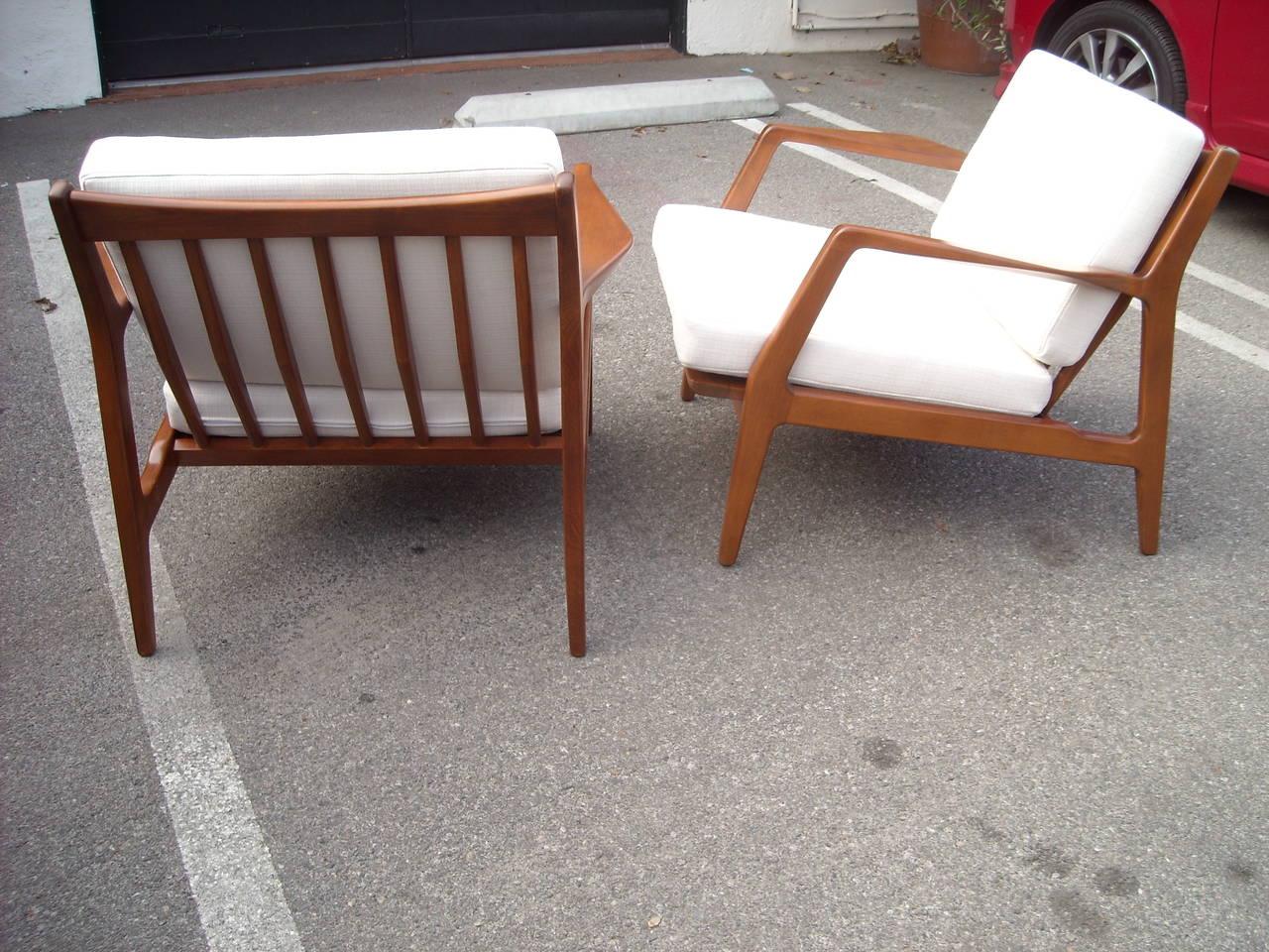 Modern Ib Kofod-Larsen Denmark Mid-Century Pair of Lounge Armchairs