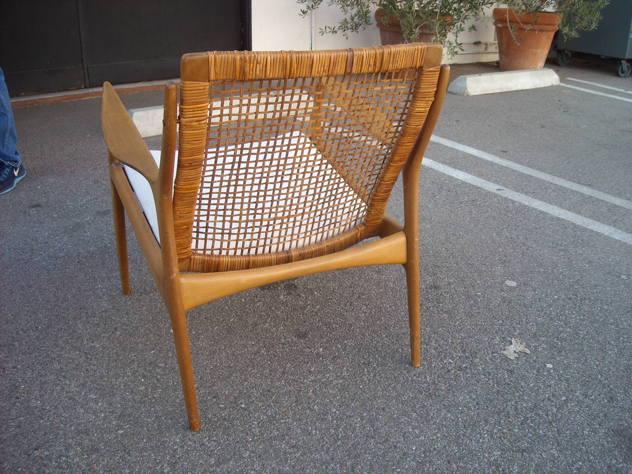 caned back chair
