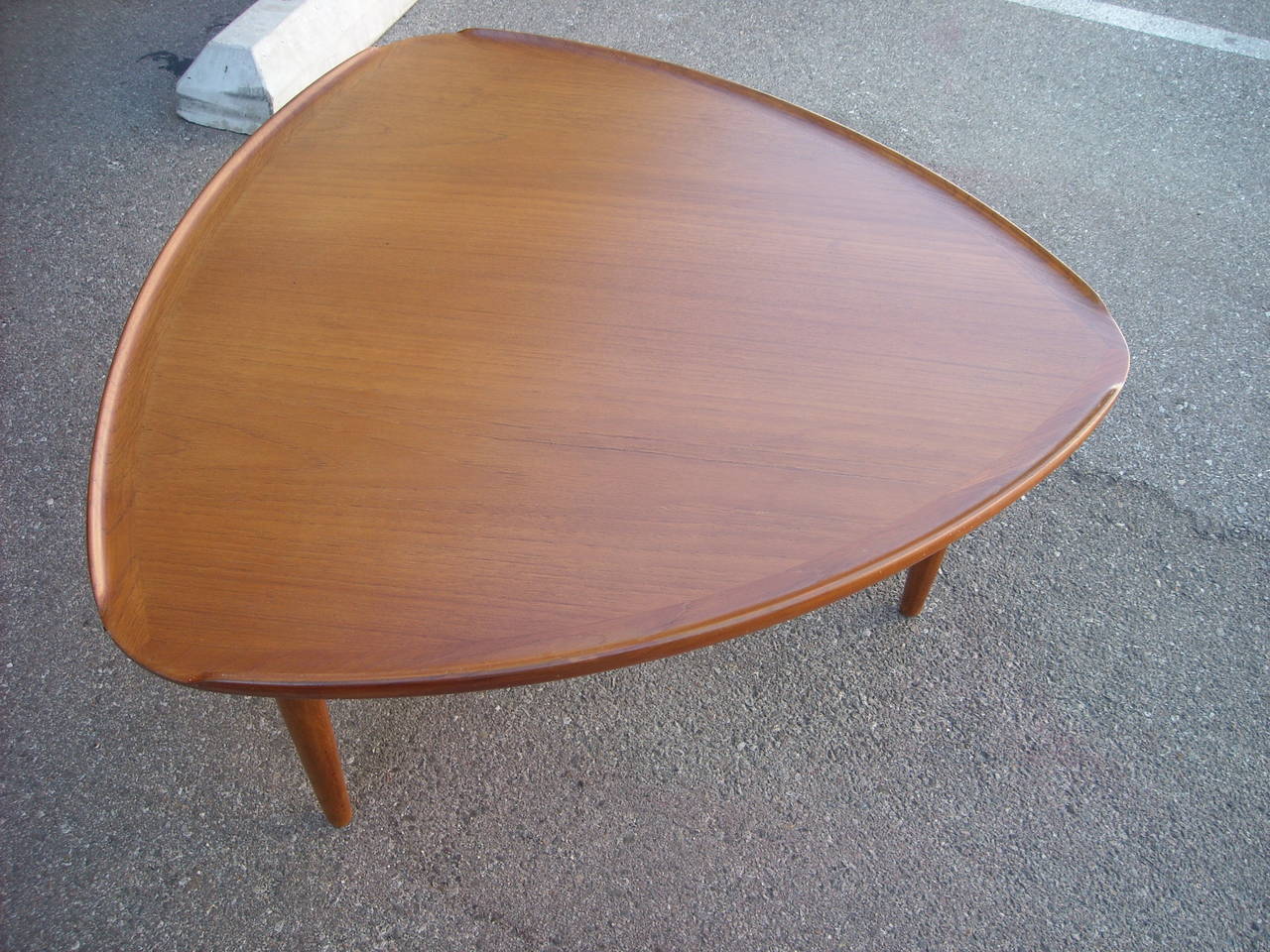 Mid-20th Century Danish Modern Triangular Teak Side or Cocktail , coffee Table, Stamped