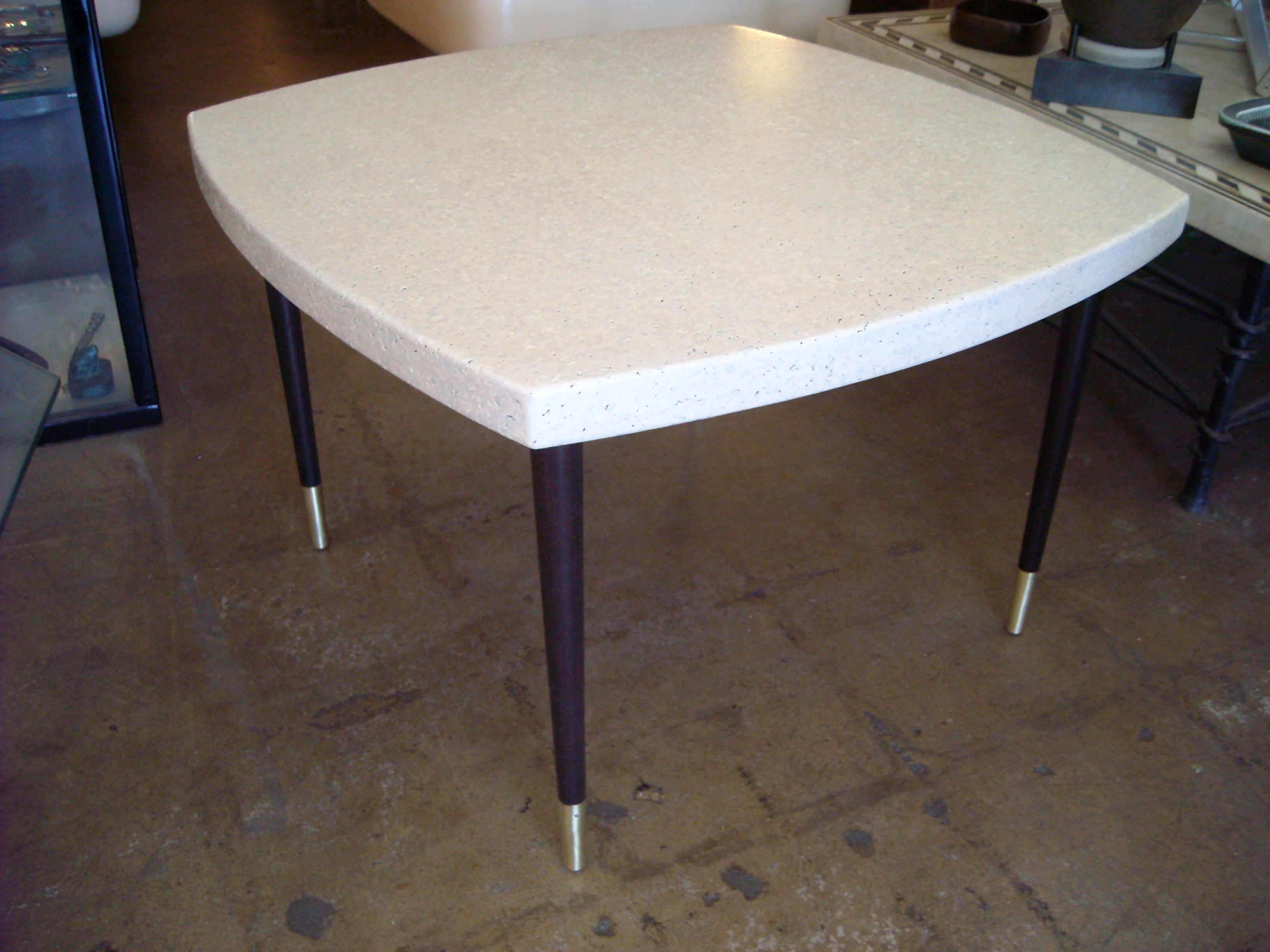 Paul Frankl side /occasional table with cork top.