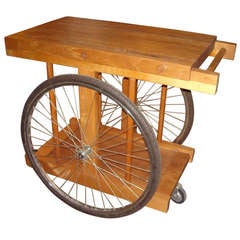 Vintage B W Sanders Chopping /Bar Serving Cart on Wheels of California Design