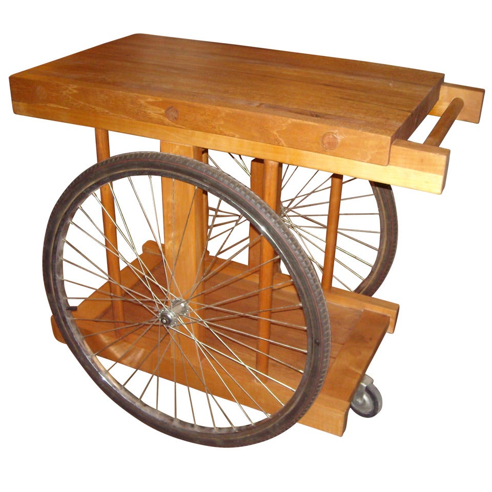 B W Sanders Chopping /Bar Serving Cart on Wheels of California Design