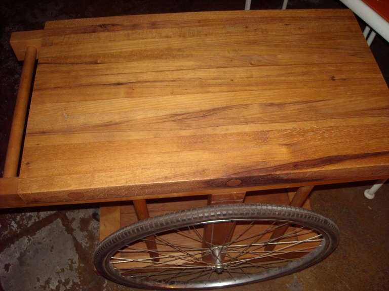B W Sanders Chopping /Bar Serving Cart on Wheels of California Design In Good Condition In Los Angeles, CA