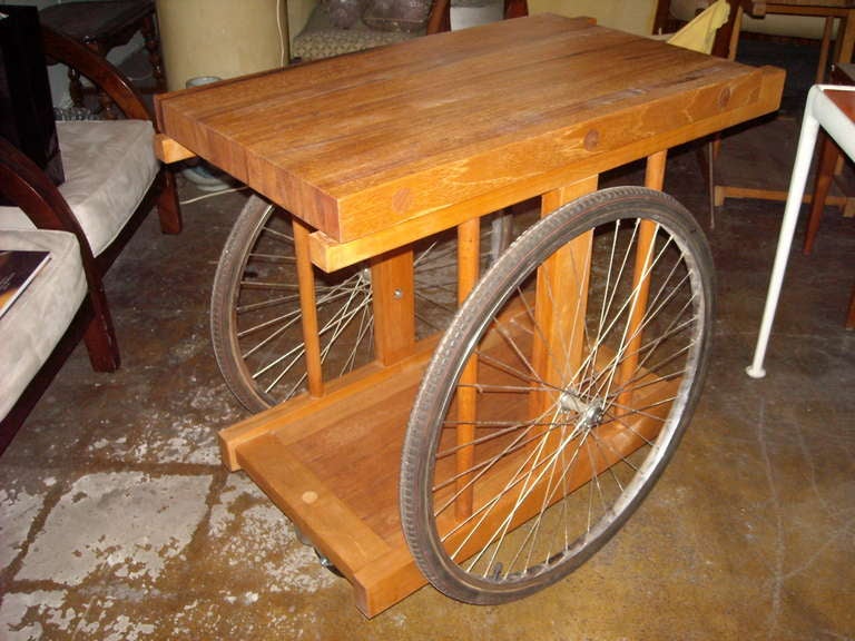 American B W Sanders Chopping /Bar Serving Cart on Wheels of California Design